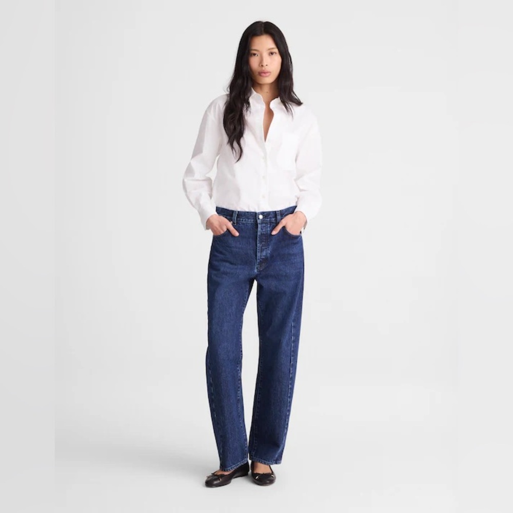 NWT Madewell Curvy Pieced Barrel-Leg Jeans in McKinney Wash Blue